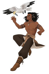 triton with bird companion, commissioned by Lisa