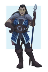 half-orc cleric, commissioned by Liz
