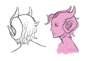 tiefling horn studies