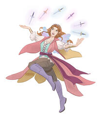 half-elven bard, commissioned by Aubrey